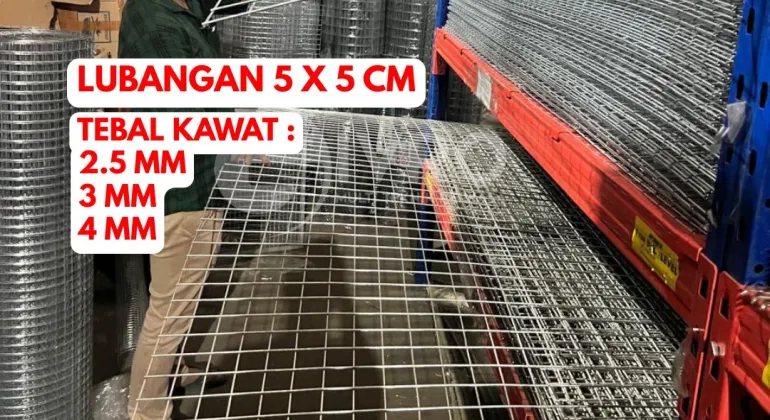 Kawat Ram Mesh Lembaran Lubangan 5x5cm Tebal Kawat 2.5mm - 3mm dan 4mm