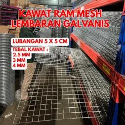Kawat Ram Mesh Lembaran Lubangan 5x5cm Tebal Kawat 25mm  3mm dan 4mm